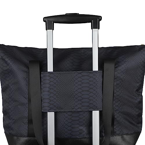 Bioworld Rachel Roy Printed Black Snakeskin 21 Weekender Tote3