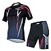 Conjunto de Ciclismo Verano para Hombre, Maillot de Manga Corta + Culote Pantalones Cortos Acolchado 3D para Bicicleta