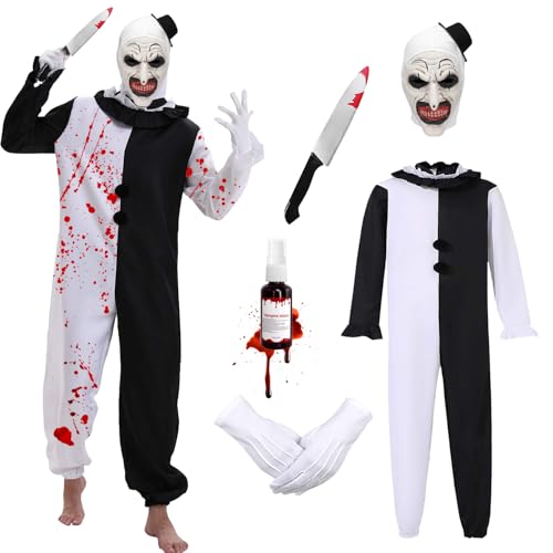 Costume clown tueur Halloween Art the Clown terrifiant avec combinaison masque et accessoires