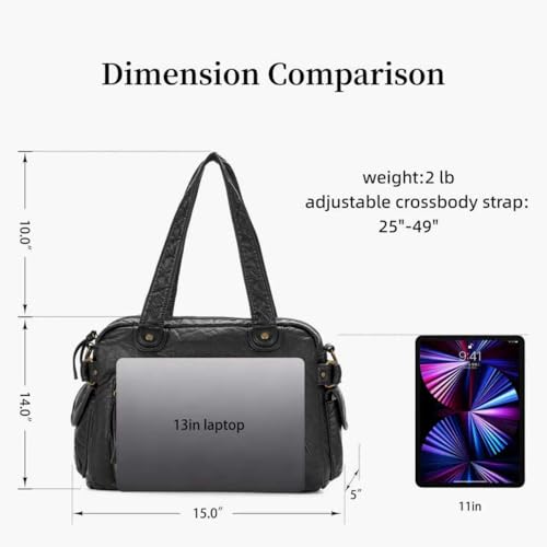 Bolsa tote vintage de cuero vegano suave para mujer miniatura 4