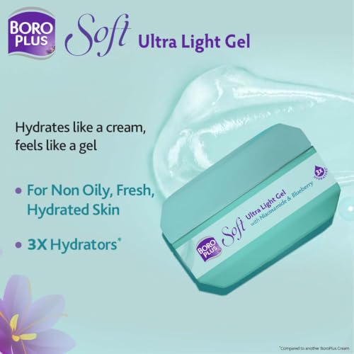 Image of BoroPlus Soft Ultra Light Gel with Purple Ginseng & Niacinamide, Oil-Free 3X Hydration, 100ml