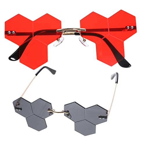 NOLITOY Glasses for Women Frameless Sunglasses Stylish Party Favor Fashion Shape