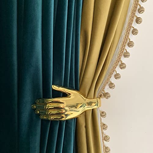 Vorhanghalter für Wand Metall Vorhang Raffhalter Dekorative Vorhang Vorhänge Holdbacks 2 Vorhang Krawatten Set, 19,6 * 8,2 * 11,3 cm, Gold