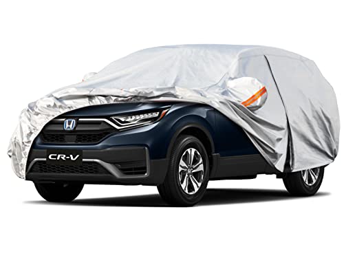 Kayme 6 Layers SUV Car Cover Custom Fit for Honda CRV CR-V (1995-2025) Waterproof All Weather for Automobiles Rain Sun UV Protection.Silver