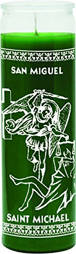 Indio 7 Day Glass Candle St Michael Green
