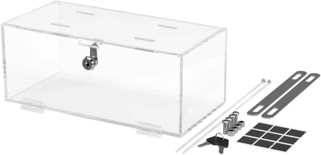 Marketing Holders Refrigerator Locking Medical Box Lock with Keys 12" x 6" x 4.25" for Medical Storage of Insulin Vaccine or Other Medications Patient Security Hang on Wire Shelving