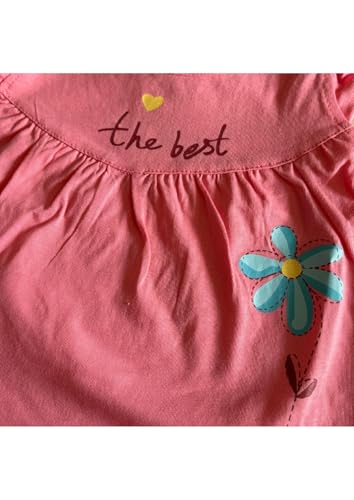Image of Baby Girls Frock Dress with Bloomer Set | Short Sleeve Polka Dot Inner Layer & Bow Detail Special for 0-6 Months