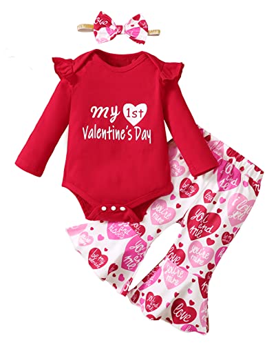 Image of Shalofer Baby Girl Cute Festival Outfit Newborn Girl Long Sleeves Flare Clothes Set