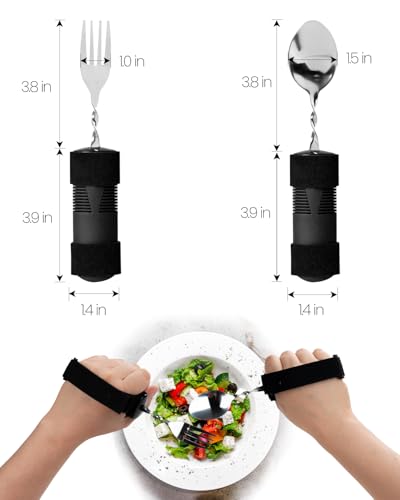 HoEase Bendable Adaptive Utensils for Elderly, Disabled People, Parkinson’s, Arthritis, Hand Tremors, Weak Hand Grip & Handicapped, Arthritic Hands-Non Slip Handles (Black) - Image 4