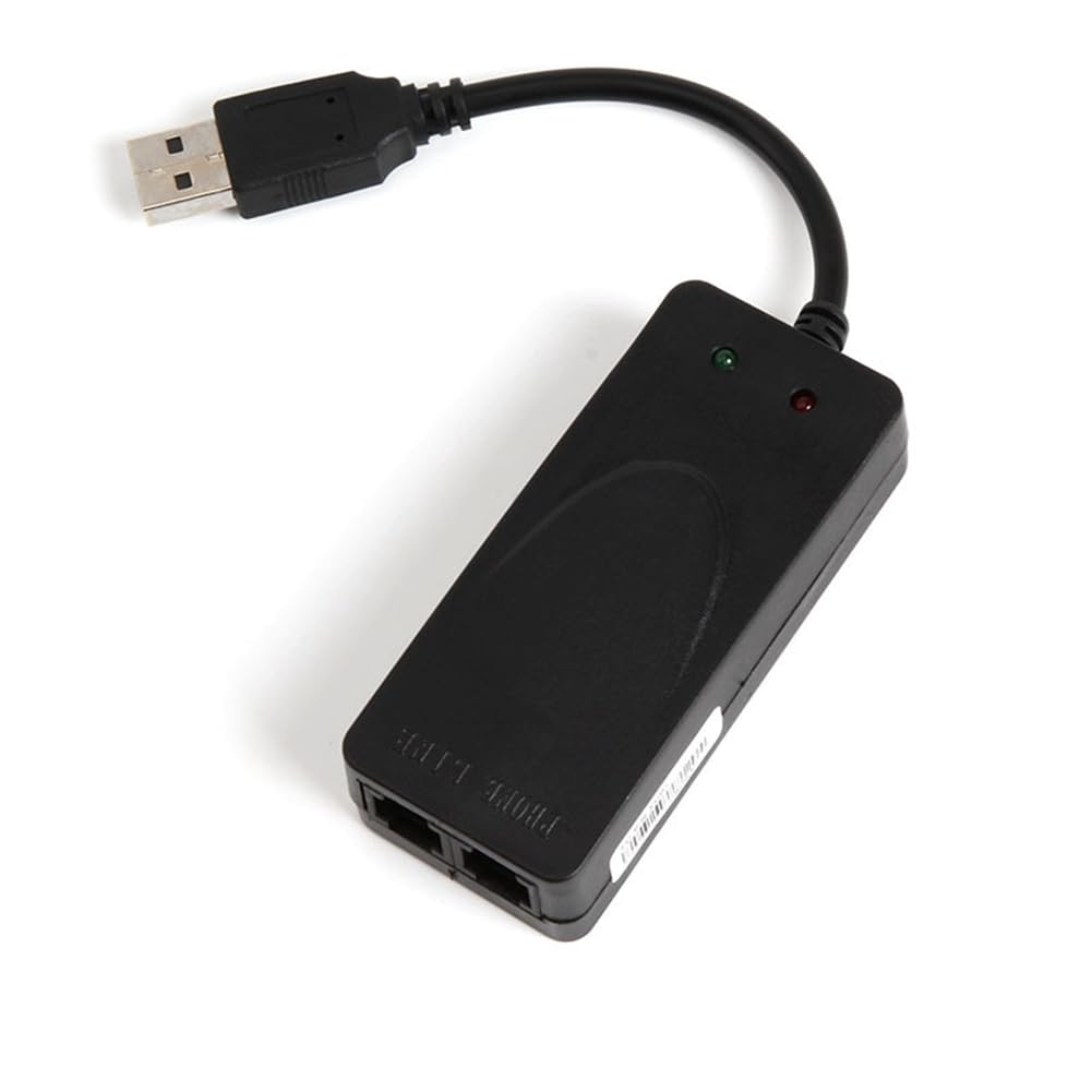 Módem de Fax USB de Doble Puerto USB2.0 56K V.92 V.90 Controlador de Módem Externo para Win 7 8 10 XP Recibir Enviar Fax en la Computadora