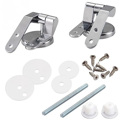 Heuskay Toilet Seat Hinges, Zinc Alloy, Black, Modern Style, Suitable for Wooden Resin & MDF Toilet Seats