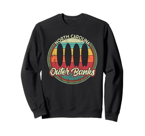Outer Banks. Tablas de surf retro - Vintage Surf Sudadera