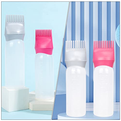 Minkissy Hair Root Bottle Comb Applicator Bottle 6 Pack Plastic Comb Hair Bottles Hairdressing Dry Cleaning Bottle For Home Salon #TOP5