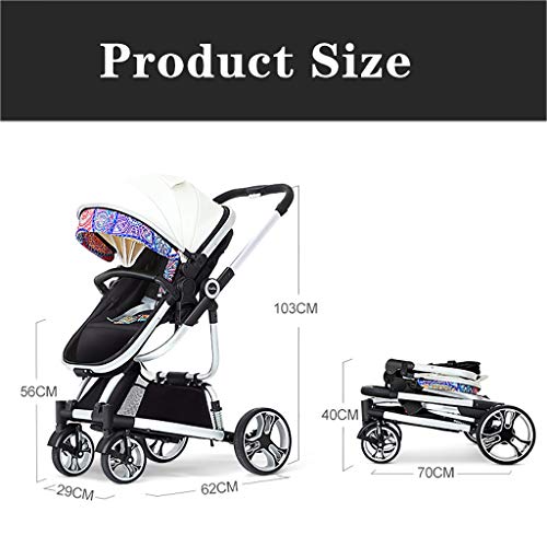 Lichtgewicht buggy,stijlvolle kinderwagen Multifunctionele 3 in 1 kinderwagen Hoge landschap kan zitten leunen licht… - Afbeelding 8