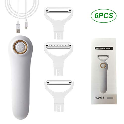 Electric Potato Peeler, Handheld Electric Vegetables And Fruit Peeler 3-In-1 Pro Set, Usb Rechargeable Kitchen Gadgets For Apples, Potato, Carrots, Cucumber #TOP3