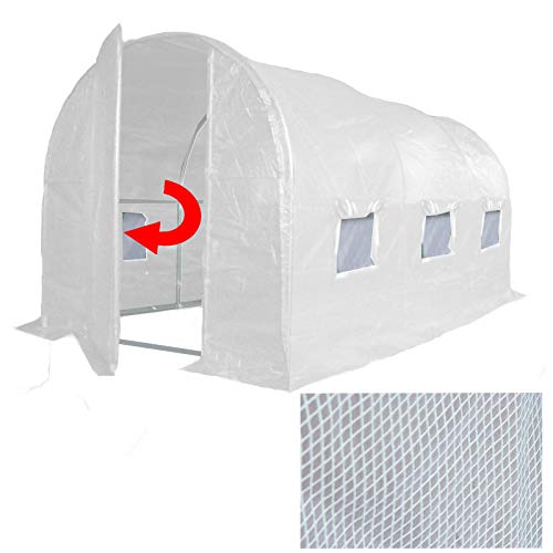 4m x 2m Galvanised Polytunnel with Hinged Door