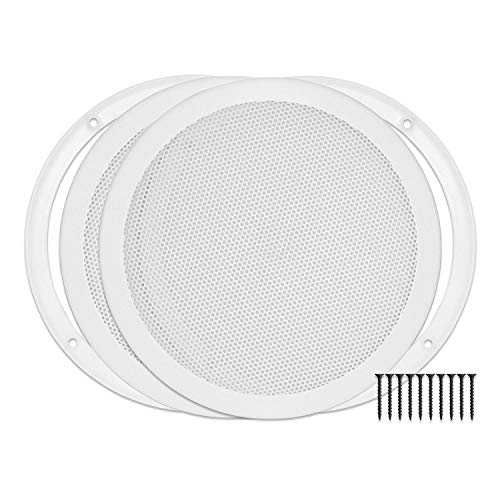 Reliable Hardware Company RH-4002-8-2-A White Universal Surface Mount 8-3/8 Speaker Covers, Pair