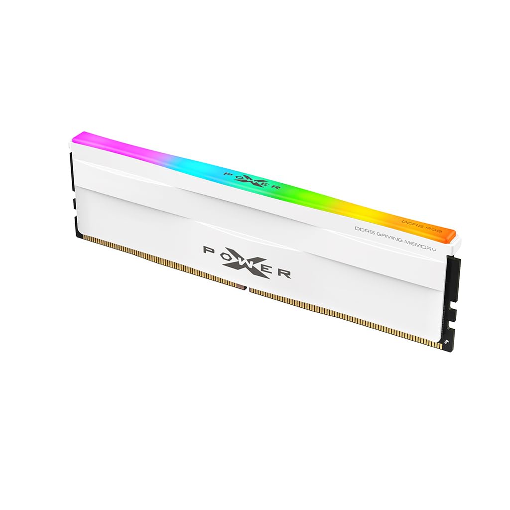 Silicon Power DDR5 16GB Zenith RGB 6000MT/s (PC5-48000) 288-pin CL36 1.35V UDIMM Módulo de memoria RAM de escritorio RAM SP016GXLWU60FFSH Blanco