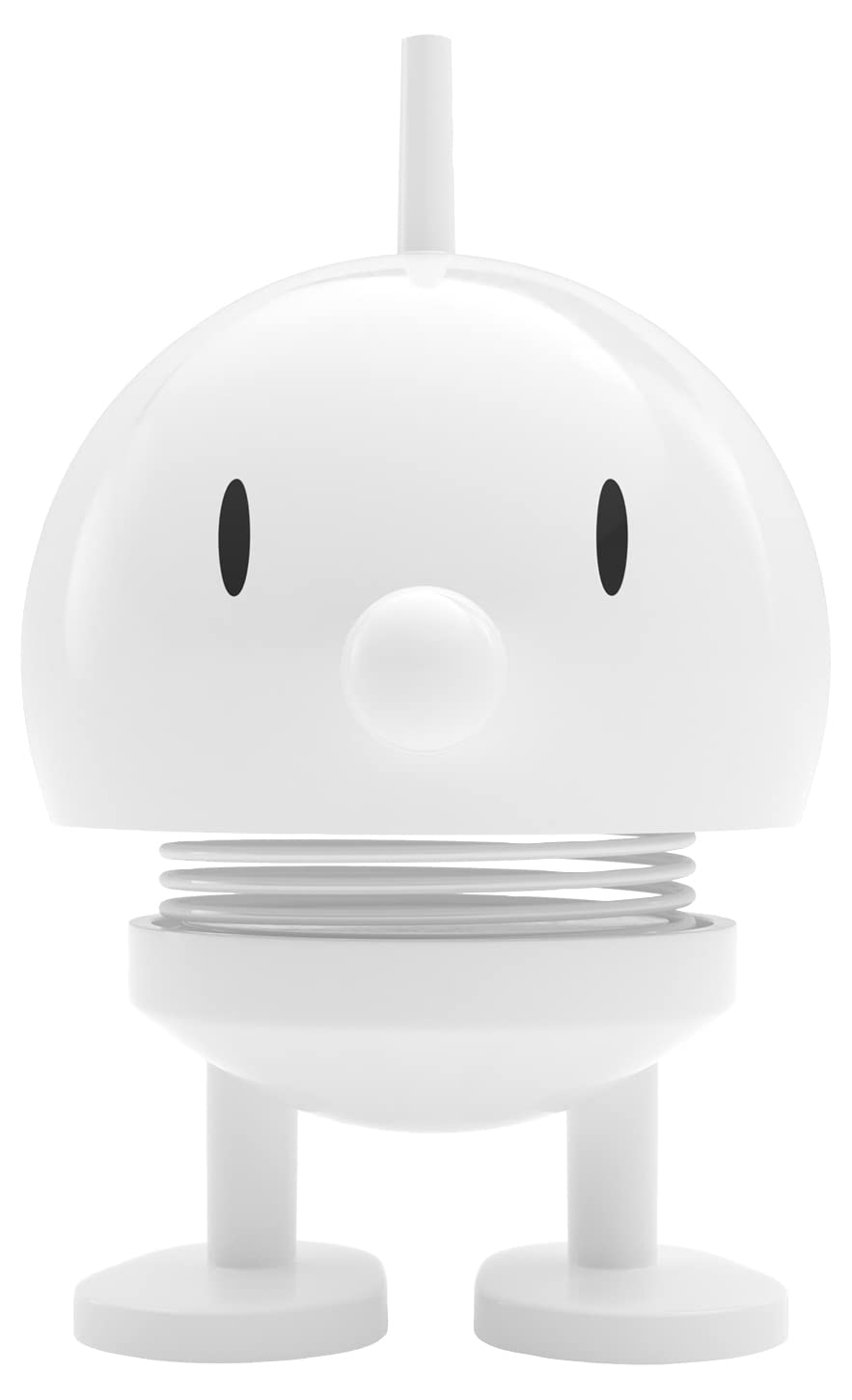 Hoptimist Bumble Wobbly Figure Decoration – Scandinavian Desk and Office Gadget – Fun Collectible Gift for Men and Women – Danish Design – ABS Plastic – 7.6 x 5.8 cm – Small – White