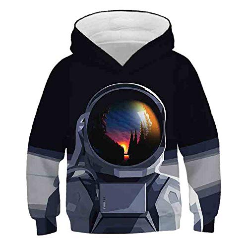 Sweats à capuche pour enfants 3D avec motif astronaute galaxie à impression anti-décoloration