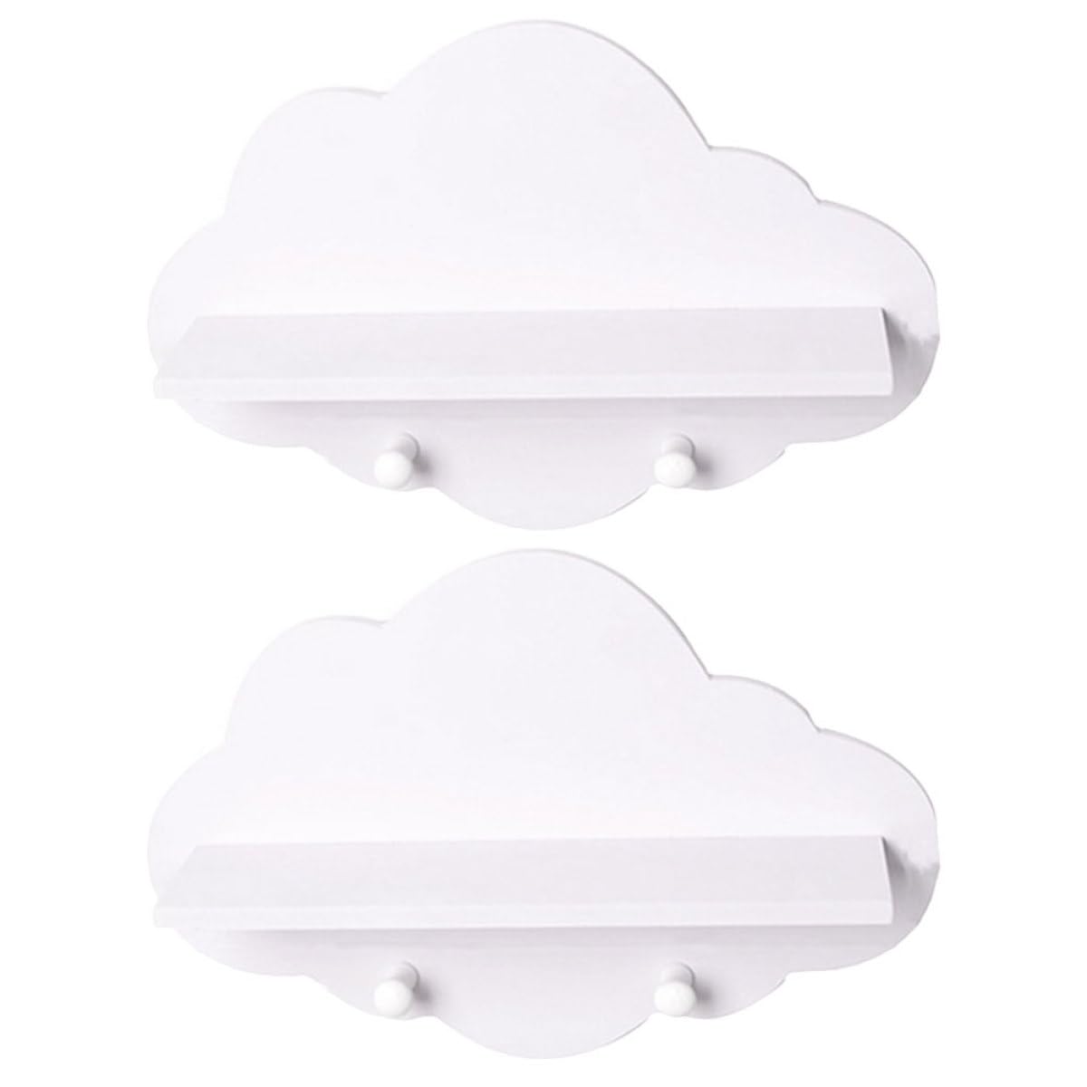 Étagères nuage en bois lot de 2 pour créer une décoration chaleureuse dans la salle de bain