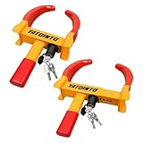 Universal Wheel Lock,2 Pack Heavy Duty Trailer Lock,Security Tire Locks Anti Theft Wheel Lock, Adjustable Max 11.4' for Trailer,Car Boot,Golf Cart,ATV,SUV,RV,Boat,Camper Motorcycle with 6 Keys Alike