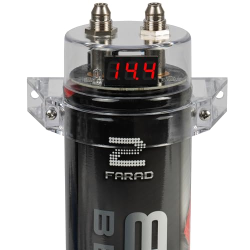 Belva BB2D 2.0 Capacitor Farad com tela digital vermelha, perfeito para sistemas de até 2000 W