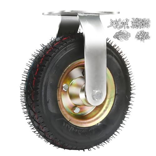 Chariot de transport avec roulettes pivotantes robustes de 20,3 cm en caoutchouc résistant