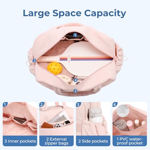 Image of CLUCI Duffle Bag for Travel, Gym Bag for Women, Puffer Tote Small Carry On Bag, 30L Duffle Weekender Bags with Wet Pocket