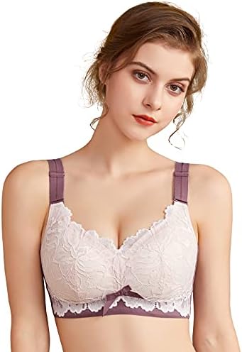 Baetty Bras for Women Wirefree, Wireless Bras for Women, Minimizer Bras for Women, Womens Bras No Wire, Bras for Women No Underwire, Wide Band Bras for Women, Women's Bras Purple 36DD 36 DD