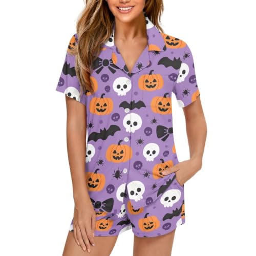 Image of Women's Short Sleeve Sleepwear Pajamas Nightwear with Pockets