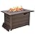 43" Propane Fire Pit Table, Patio Dining Fire Pit Table, 50,000BTU CSA Certified, Tile, Aluminum, & Wicker Details, with Lid&Wind Guard, Outdoor Fire Pit Accessories Included, for Garden, Yard