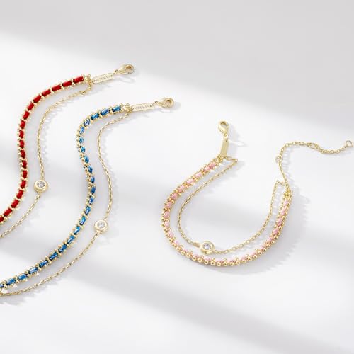 KissYan Gold Bracelet for Women, Adjustable Sports String Bracelet, 14K Gold Plated Colorful Rope Stackable Bracelet, Athletic Beach Handmade Jewelry Gift 7