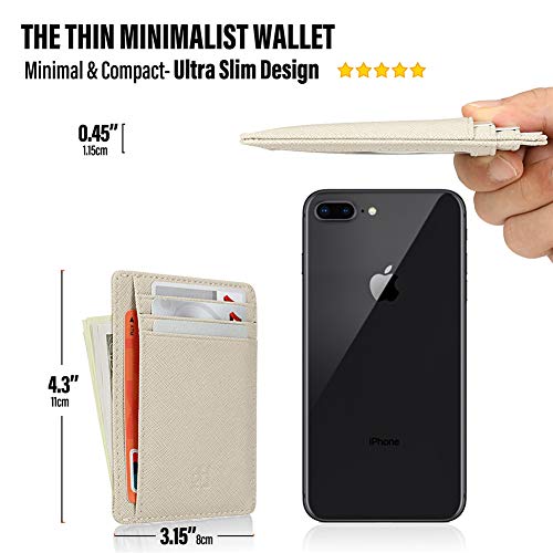 Image of GH GOLD HORSE Slim RFID Blocking Card Holder Minimalist Leather Front Pocket Wallet for Women | Slim