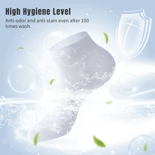 Mens Ankle Socks, White Socks For Men, Low Cut Socks Casual Cotton With Lycra Spandex Socks(6 Pairs Medium Size) #TOP4