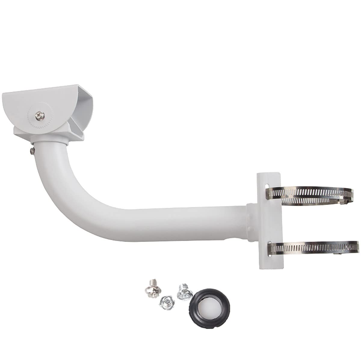 OdiySurveil 300mm/11.8” Outdoor Security Camera Supports Pole Mount Column Installation Long Arm Universal Mounting Bracket for CCTV Surveillance Camera