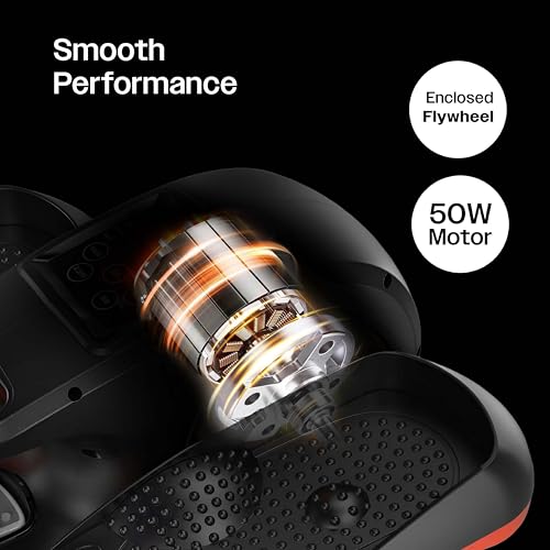 Image of Sparnod Fitness SMB-575 Electric Under Desk Elliptical Trainer, Portable Seated Pedal Exerciser with Remote Control, LCD Display, Massage Pedals,150kg Capacity