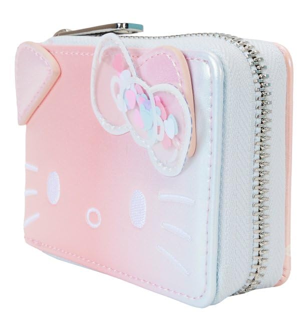 Loungefly Sanrio Hello Kitty 50th Anniversary Clear and Cute Accordion Zip Around Wallet, SANWA0991
