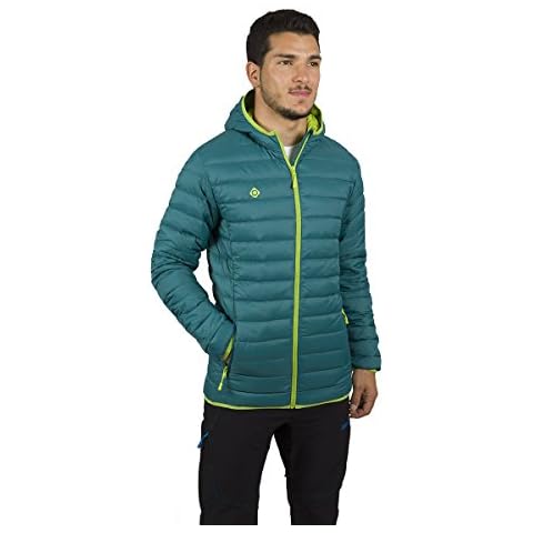 Chaqueta de Pluma Izas Kanai para Hombre Agua Marina Oscuro/Lima Cover