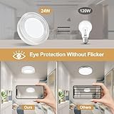 VIPMOON 24W Bathroom Ceiling Light, 6500K Daylight White LED Flush Mount Ceiling Light, 2160LM Crystal Edge Round Ceiling Lamp for Bathroom Bedroom Hallway Porch Balcony Kitchen Children's Room - Image 4
