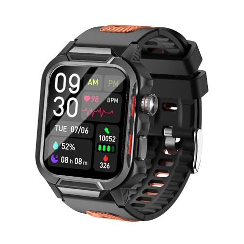 スマートウォッチ iPhone対応 アンドロイド対応 Bluetooth6.0通話機能付き 着信/メッセージ通知 1.96インチ大画面 歩数計 腕時計 スポーツウォッチ 100+運動モード 3ATM防水 GPS運動記録 350mAh長持ちバッテリー 文字盤