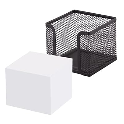 D.RECT - Caja de notas | Hecho de malla | Metal macizo | Para el trabajo moderno | Negro | con bloc de notas 700 hojas - 95 x 95 x 80 mm | Ya disponible en tu tienda friki favorita! En mundofriki.es!