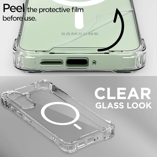 Image of Amazon Basics Back Cover for Samsung Galaxy M56 5G Mag-Safe Shockproof PC + TPU Protective Case Magnetic Support Bumper Case (Transparent Mag-Safe)