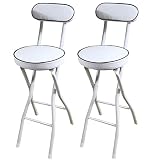 High Breakfast Bar Folding Chair Padded Stool (22/24/26 inch) for Home Kitchen Garden Indoor Outdoor