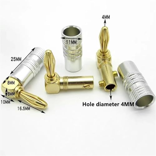 Conectores banana de 4mm y 90 grados para integrar altavoces discretamente en el salón 3