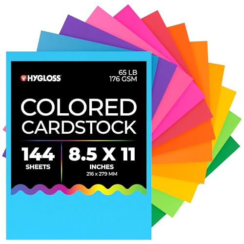 Hygloss Assorted Colored Cardstock 8.5x11 - 144 sheets
