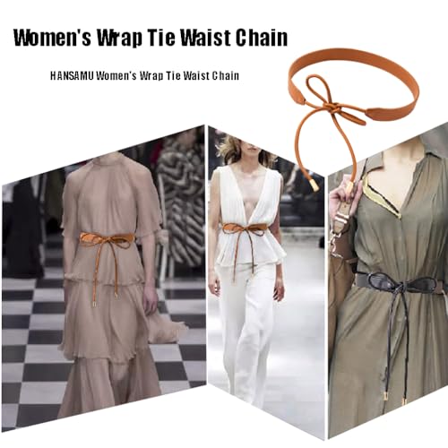 Women's Wrap Tie Waist Chain Knot Strap Thick Belt for Dresses Skirt Decorative2