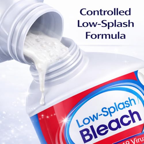 Multi Purpose Household Bleach Cleaner Liquid, Low Splash Formula, 81 fl oz Bottle, Cleaning Solution for Laundry, Floors, Bathroom and General Household Use