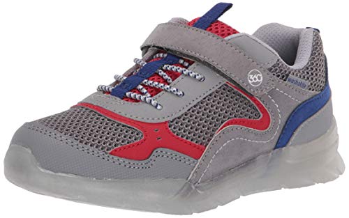 Stride Rite 360 Boy's Marcel Anti-Microbial Dual Width Insole Lighted Athletic Sneaker, Grey, 8 M US Toddler