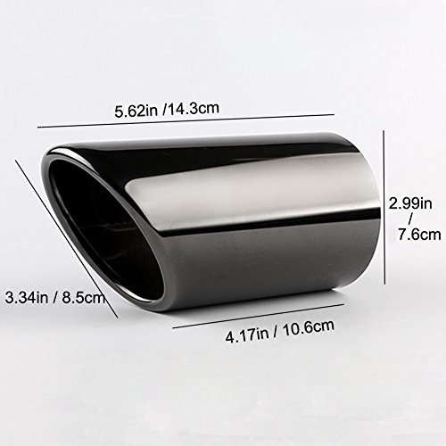 Dsycar Stainless Steel Exhaust Tip Pair, Compatible With Audi Q5/A4/A4L/A3, Compatible With Vw Cc 2012-2015/ Passat 1.8T 2.0T 2011-2015 / Tiguan 2011-2015 (Black) #TOP1